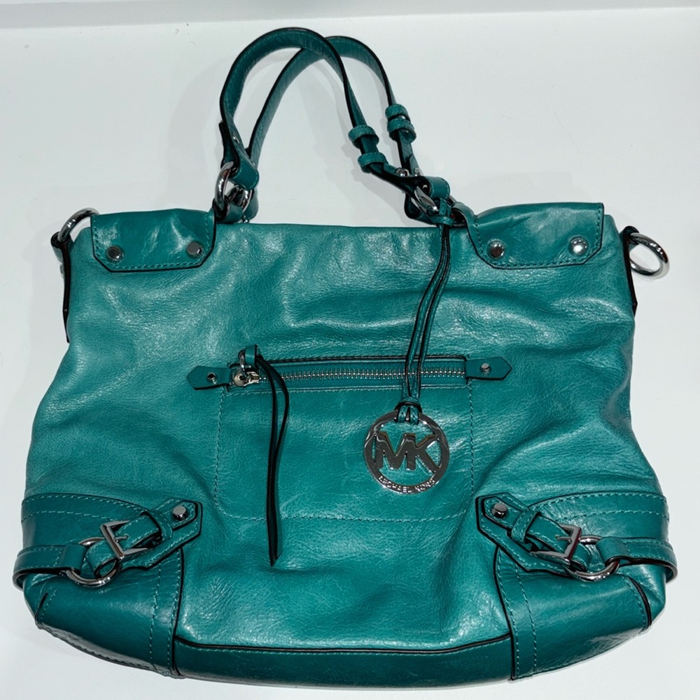 Teal Aqua Michael Kors Leather Purse